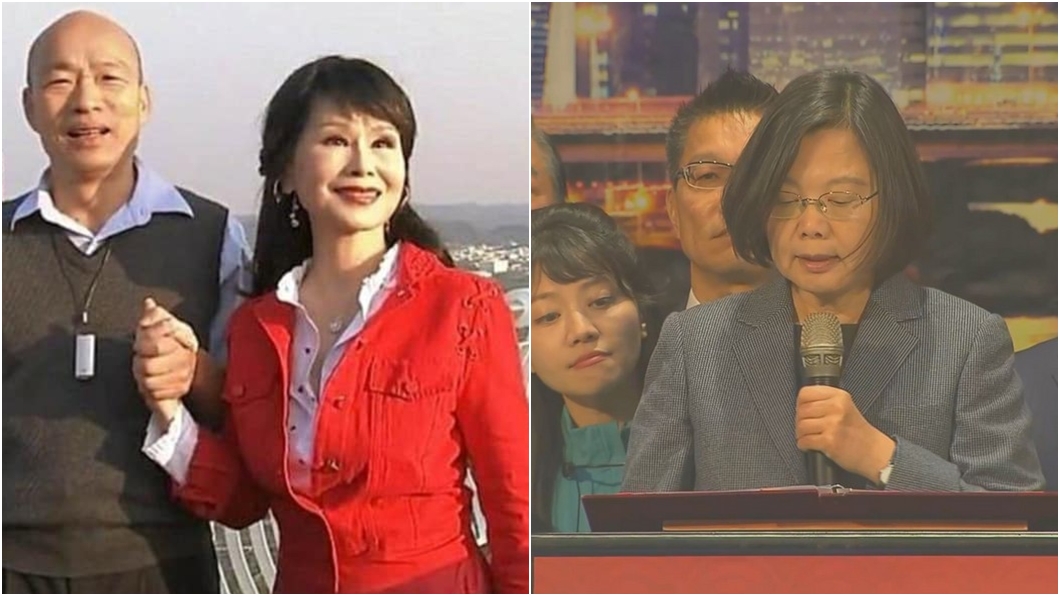 女星張琍敏高調挺韓國瑜(左圖)、總統蔡英文(右圖)。圖／翻攝自張琍敏臉書、TVBS資料照
