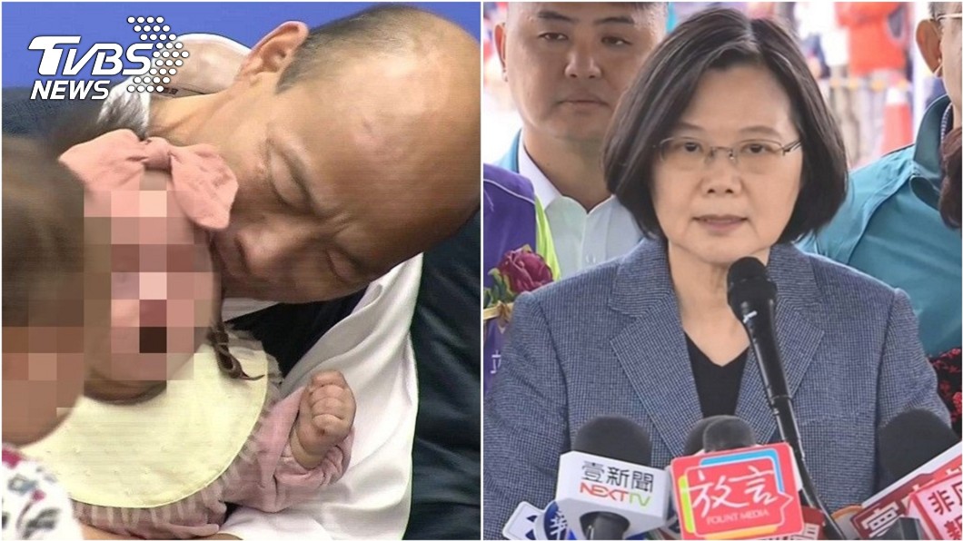 國民黨總統候選人韓國瑜(左)親女嬰惹議。總統蔡英文(右)。圖／TVBS資料照