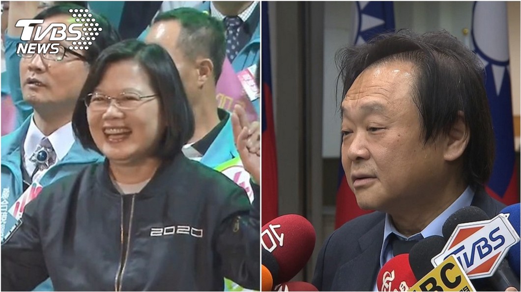 台北市議員王世堅(右)曾豪賭若總統蔡英文(左)連任，他願意跳海慶祝。(圖／TVBS資料照)