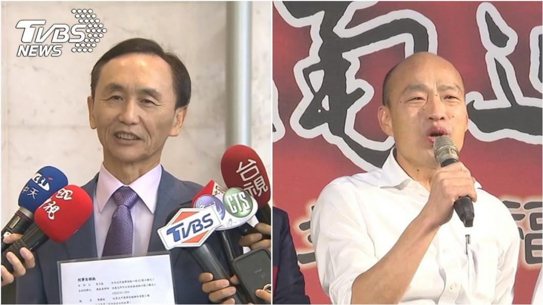 美麗島電子報董事長吳子嘉(左)，高雄市長韓國瑜(右)。(圖／TVBS資料畫面)  