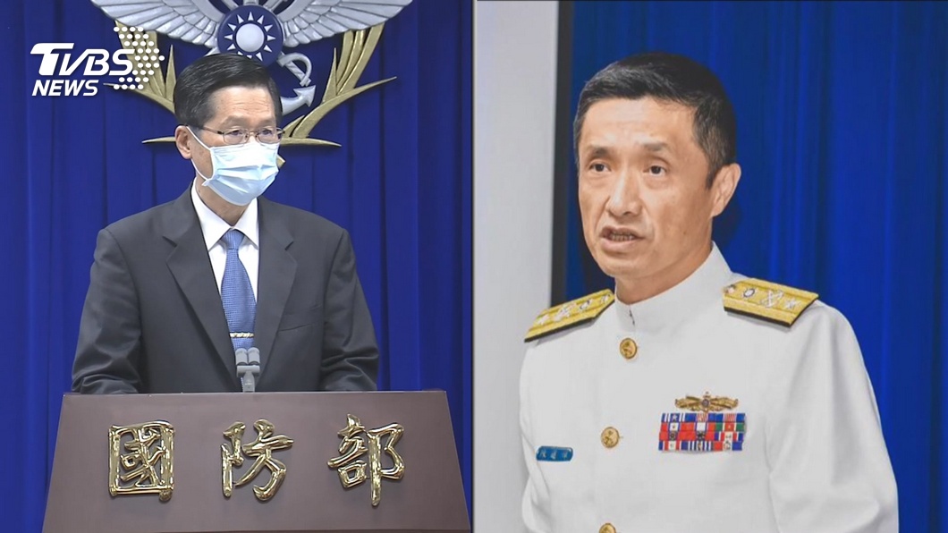 圖為現任國防部長嚴德發(左)、敦睦艦隊支隊長陳道輝(右)。(圖／TVBS)