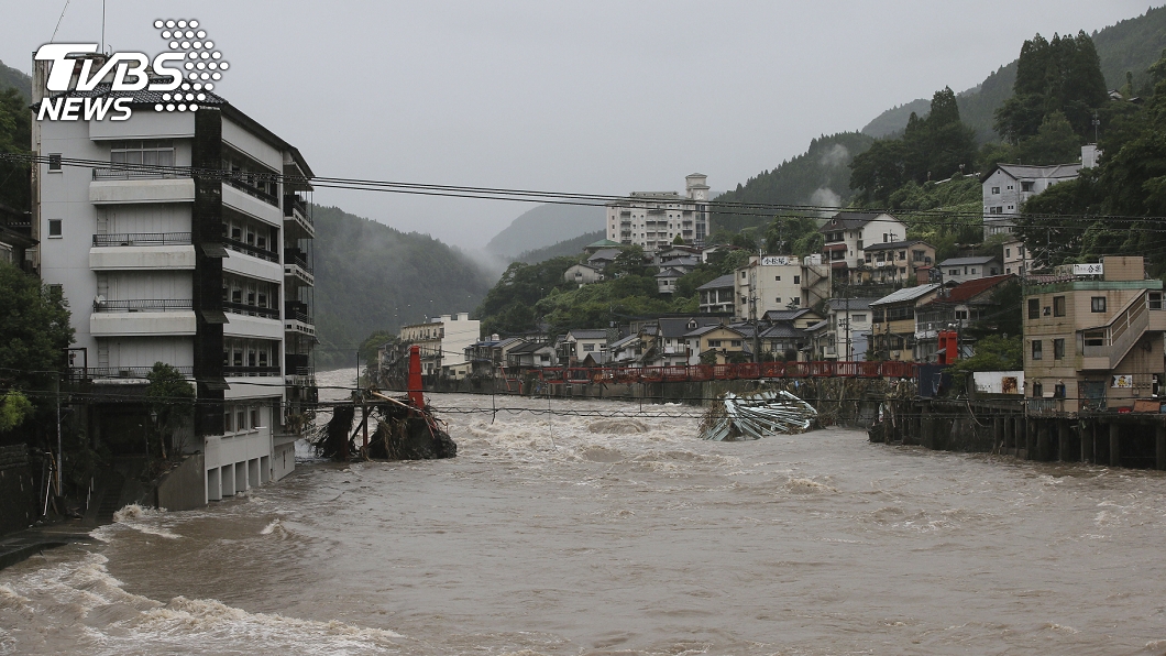 日本九州連日暴雨造成福岡縣、熊本縣等受災嚴重，非事件地點。（圖／達志影像美聯社）