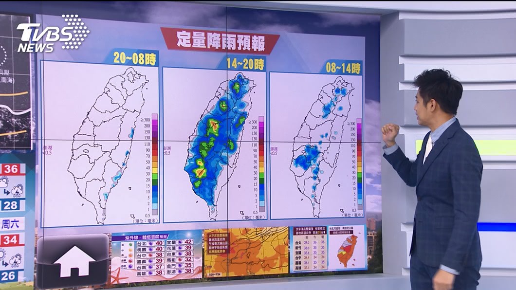 Photo/TVBS Go out with an umbrella!  Taipei Nantou soared at 38 degrees, 3 days after afternoon, thunderstorms everywhere