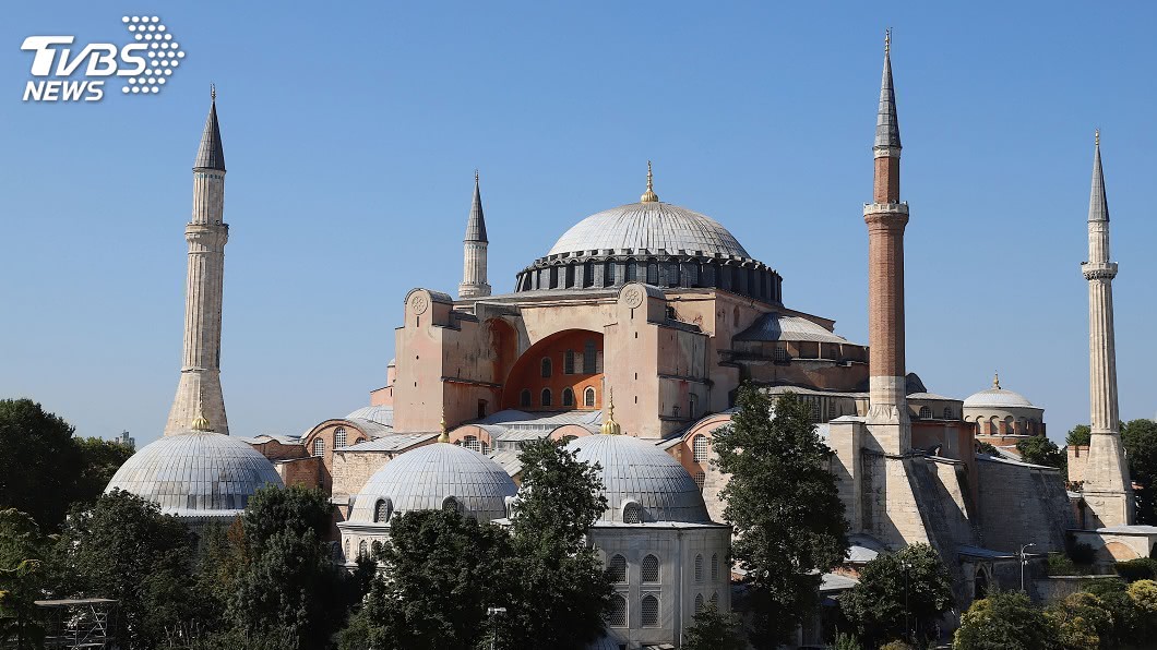 土耳其將世界遺產聖索菲亞從博物館改成清真寺。（圖／中央社）