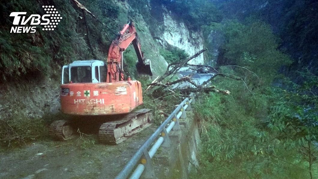 南橫公路六口溫泉附近昨晚樹倒擋路。（圖／關山工務段提供）