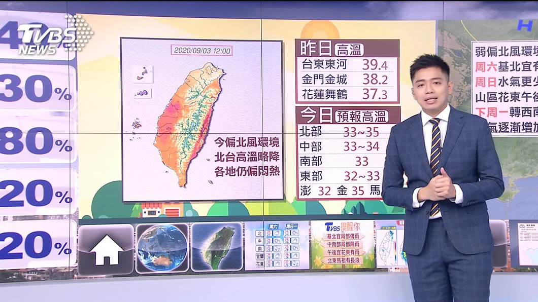 Photo/TVBS "Poseidon" is afraid to enhance the platform to Japan and South Korea!  During the day the rain slows down and the afternoon thunderstorm