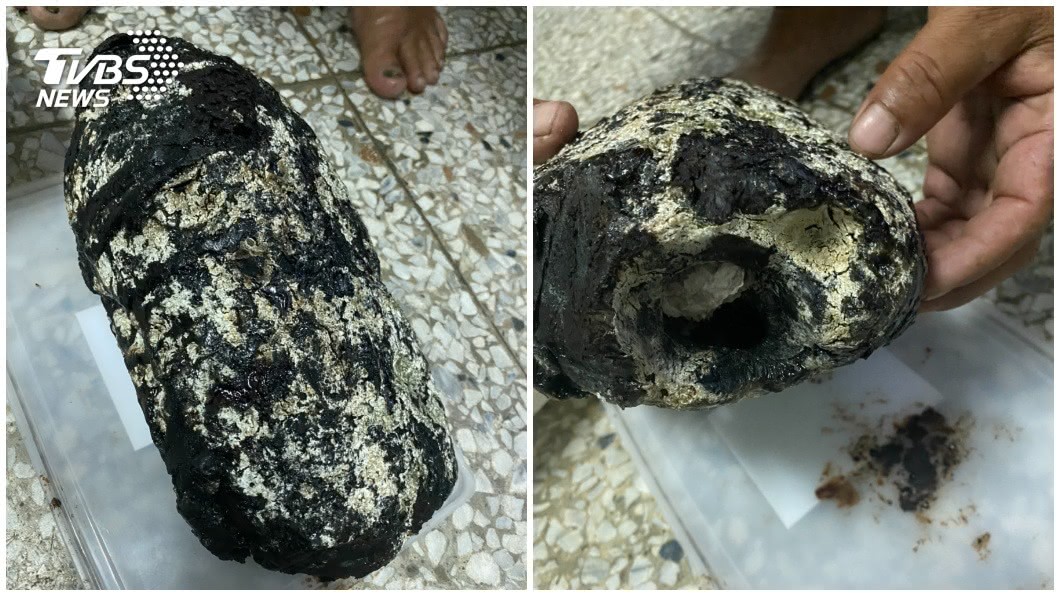 蘭嶼一名男子在今年3月撿到一顆散發香氣的石頭，經送交化驗後證實是價值不斐的「龍涎香」。（圖／TVBS）