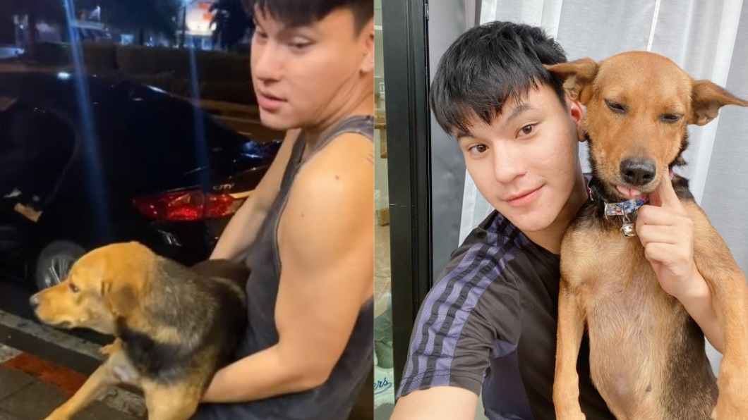 泰國男子喝醉抱狗回家影片爆紅。（圖／翻攝自Yutthaphum Kaewekhem臉書）