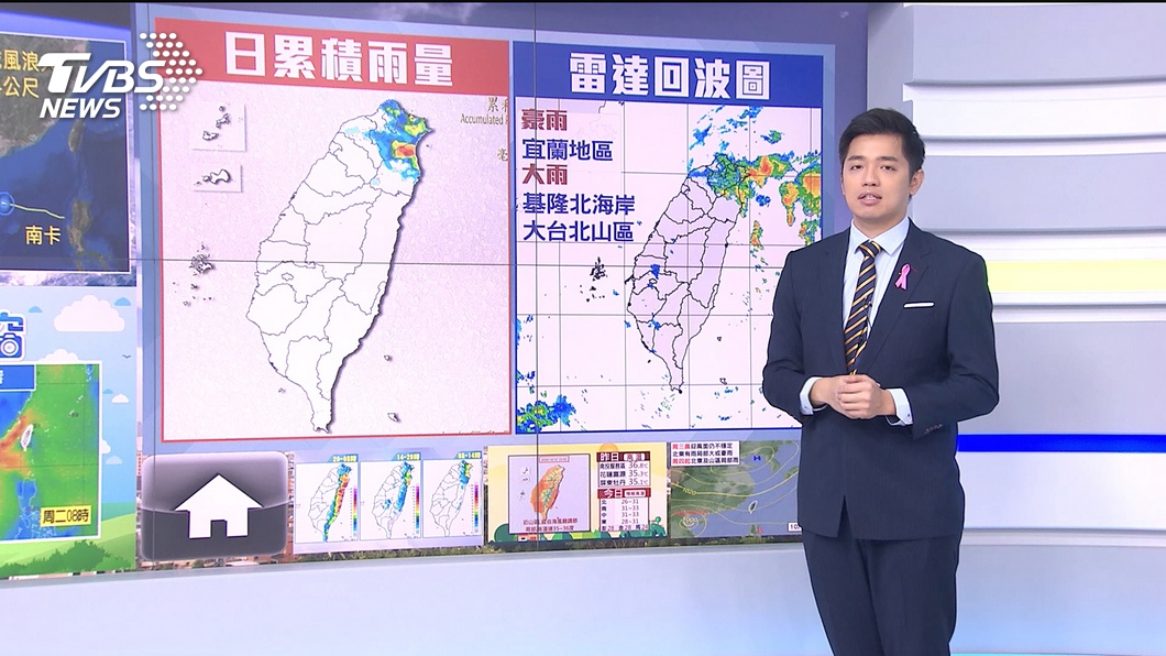 Photo/TVBS Go out with an umbrella!  Heavy rain in the north and northeast, strong wind and strong waves along the coast