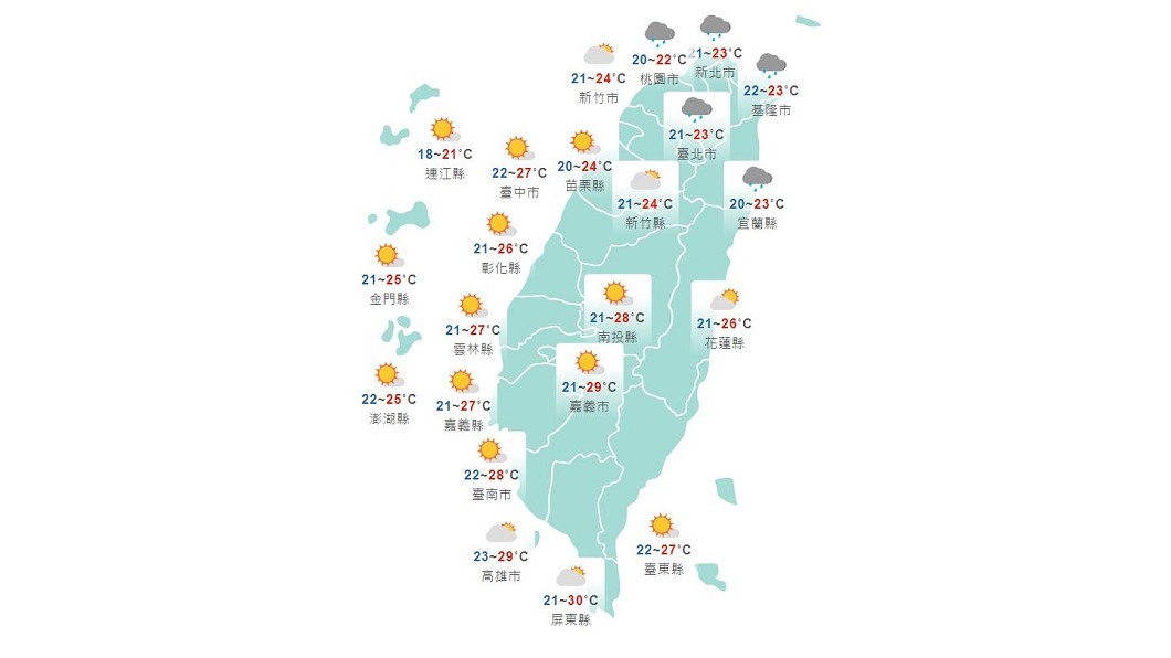 Picture/Central Meteorological Bureau, North and South!  The northeast wind increases, the north east is wet and cool, and the temperature difference between the middle and south