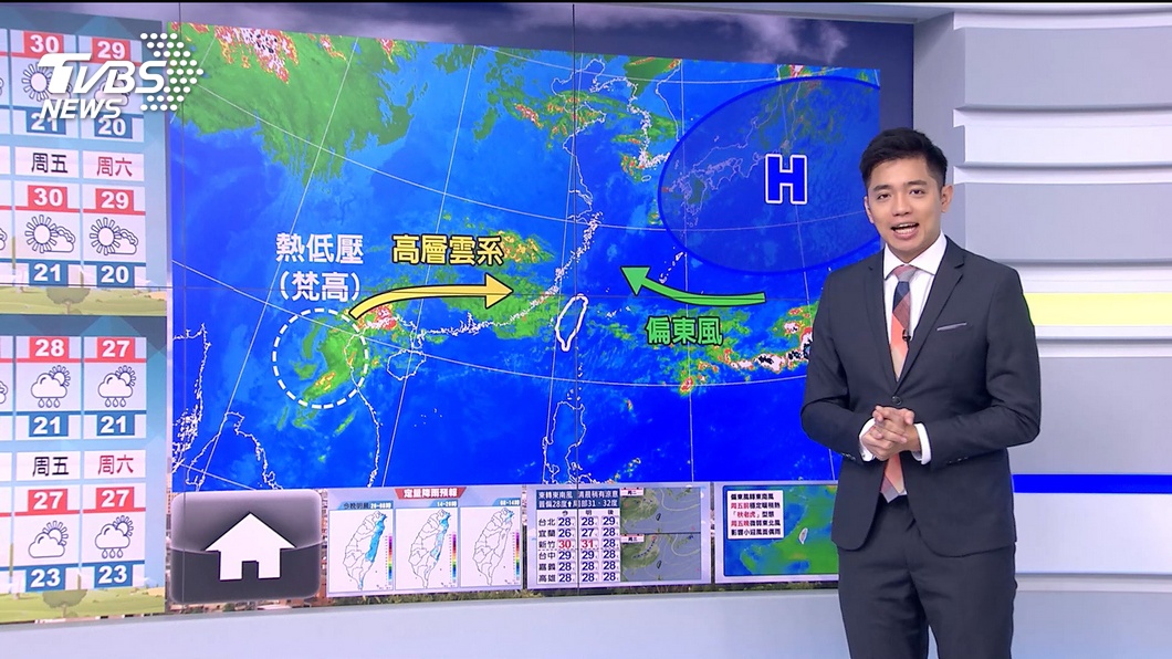 Photo/TVBS Autumn Tiger reappears!  East wind, large temperature difference in the west, sporadic rain in the east