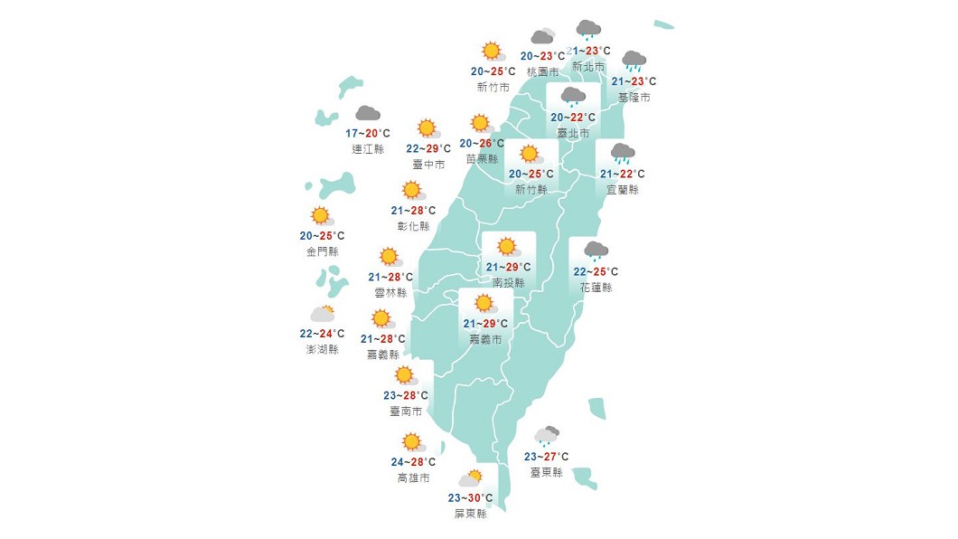 Photo/Central Meteorological Bureau, the northeast wind has strengthened!  Beitai is wet and cool all day long, and the north is suitable for heavy rain