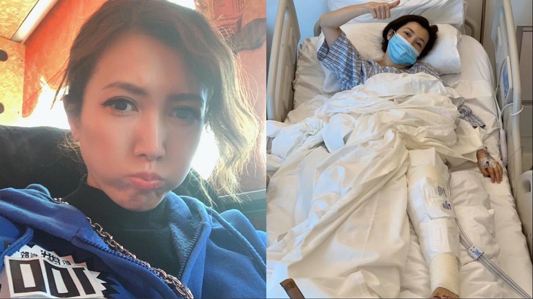 廖家儀今年2月才因在日本滑雪場慘摔，造成2條韌帶斷裂動刀。（圖／翻攝自廖家儀臉書）