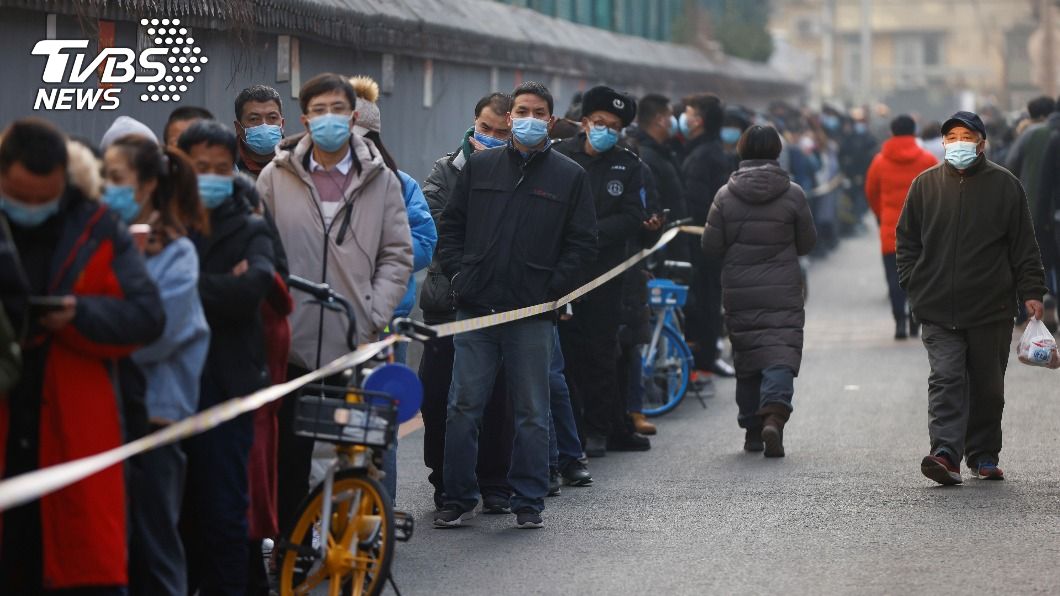 北京民眾排隊接受核酸檢測。（圖／達志影像路透社）