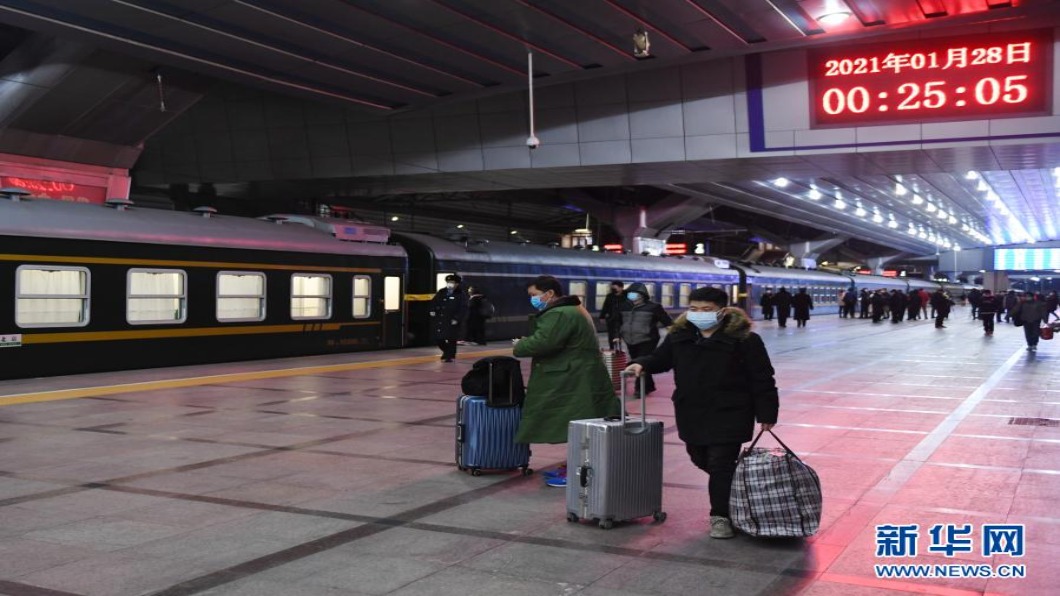 圖／翻攝自 新華網 中國大陸春運啟動　北京首發列車上座率僅22%