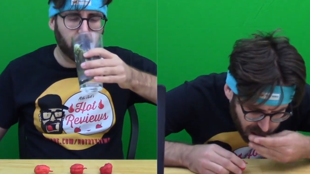 男子10秒內吃完3顆死神辣椒，打破世界紀錄。（圖／翻攝自Guinness World Records臉書）