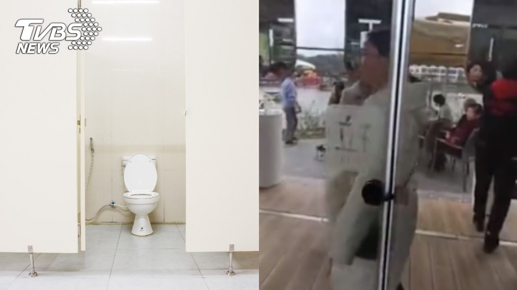 中國大陸某商場內安裝「透明廁所」。（圖／shutterstock達志影像、翻攝自微博）