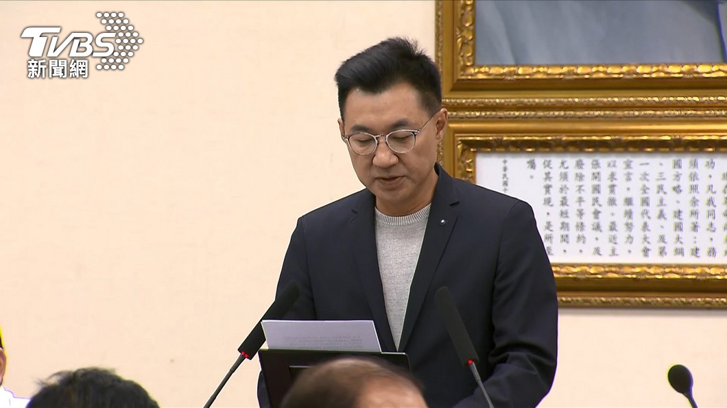 國民黨主席江啟臣表示台灣要具體反映國內民意。（圖／TVBS）