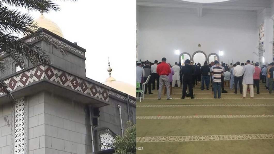 本土確診案例曾至台北清真寺。（圖／TVBS、翻攝自台北清真寺臉書）