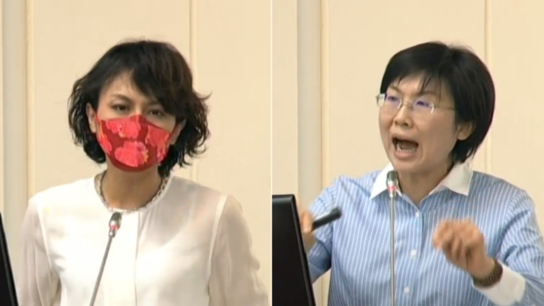 邱議瑩為了「戴口罩」在立院槓上林岱樺。（合成圖／翻攝自國會頻道YouTube）