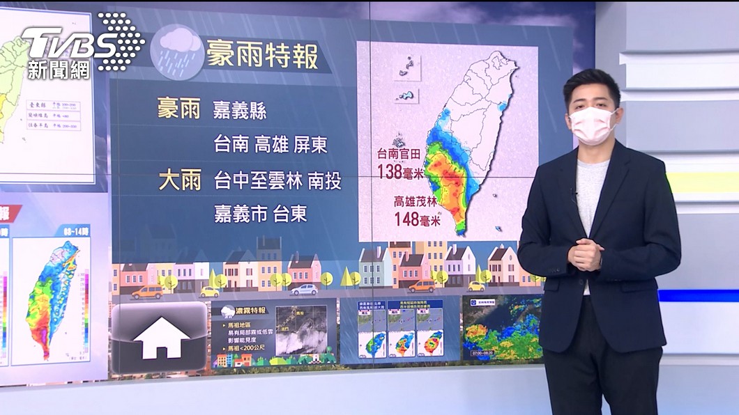 Photo/TVBS "Southwest wind plus stranded front"!  Prevent short-term heavy rainfall in the west and northeast