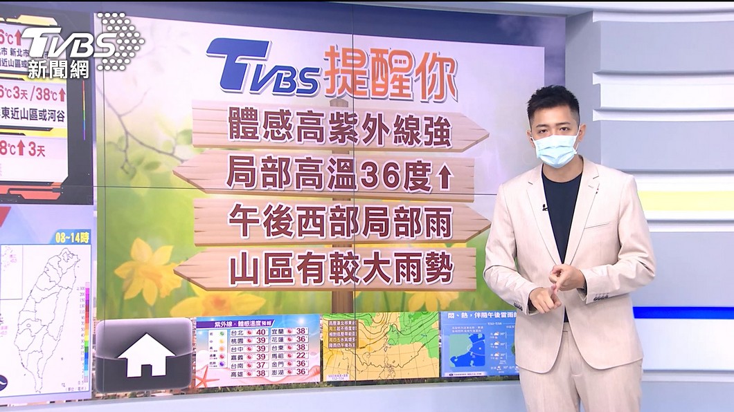 Photo/TVBS Hot, sun, rain in the afternoon!  Bring rain gear when you go out for sun protection