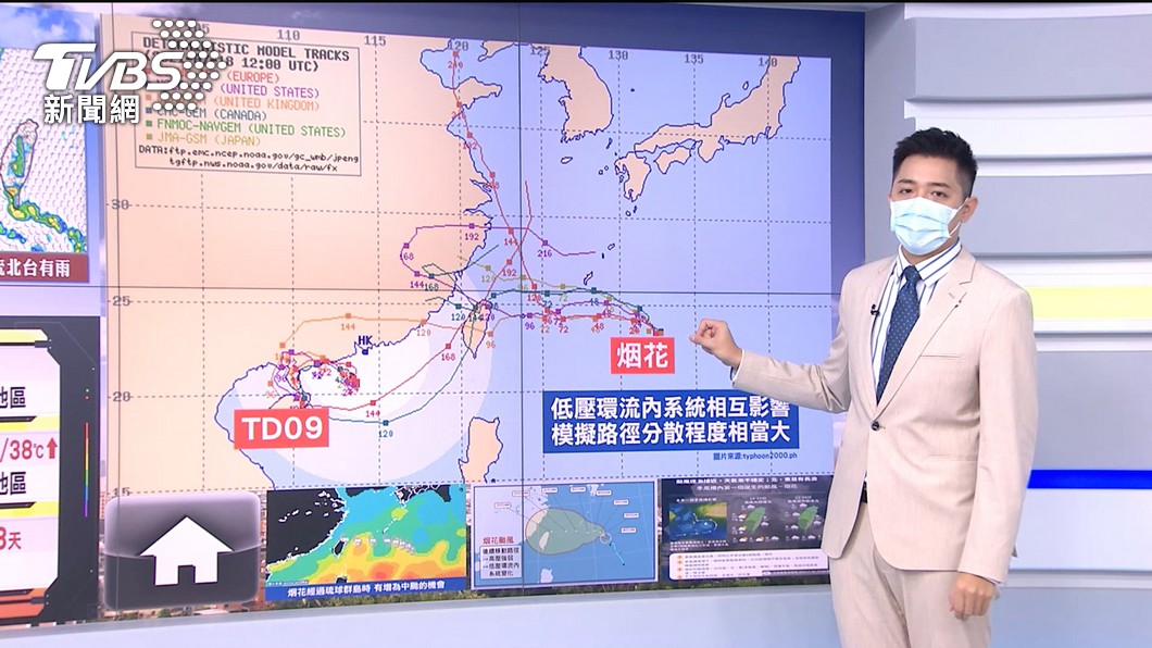 Photo/TVBS "Fireworks" typhoon track northward!  This is a hot and hot afternoon, thunderstorms will become bigger after Thursday