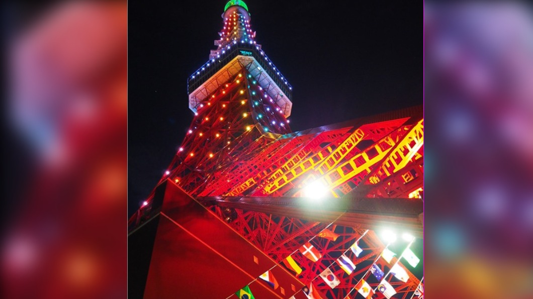 東京鐵塔奧運點燈。（圖／翻攝自日本人の日本旅遊指南臉書）