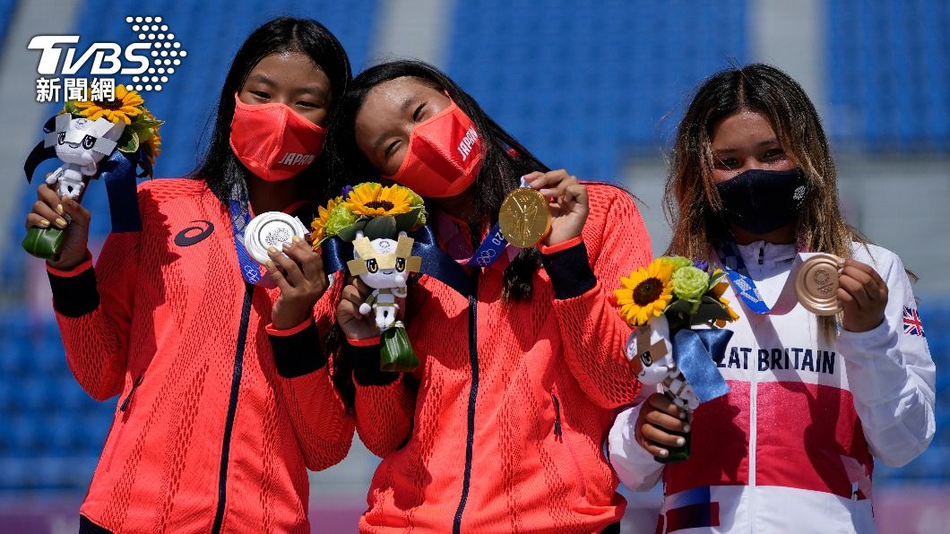 東奧女子滑板前三得主平均年齡僅14.6歲，得銀牌的日本選手只有12歲。（圖／達志影像美聯社）