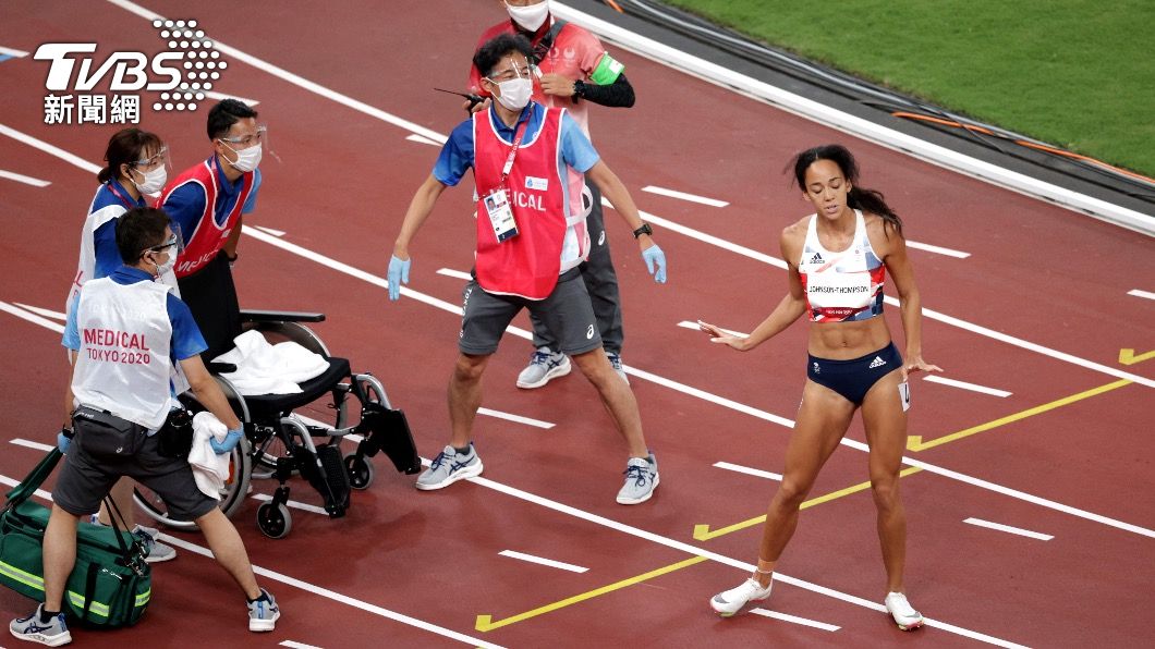 Katarina Johnson-Thompson受傷後拒絕輪椅堅持跑完200米。（圖／達志影像路透社）