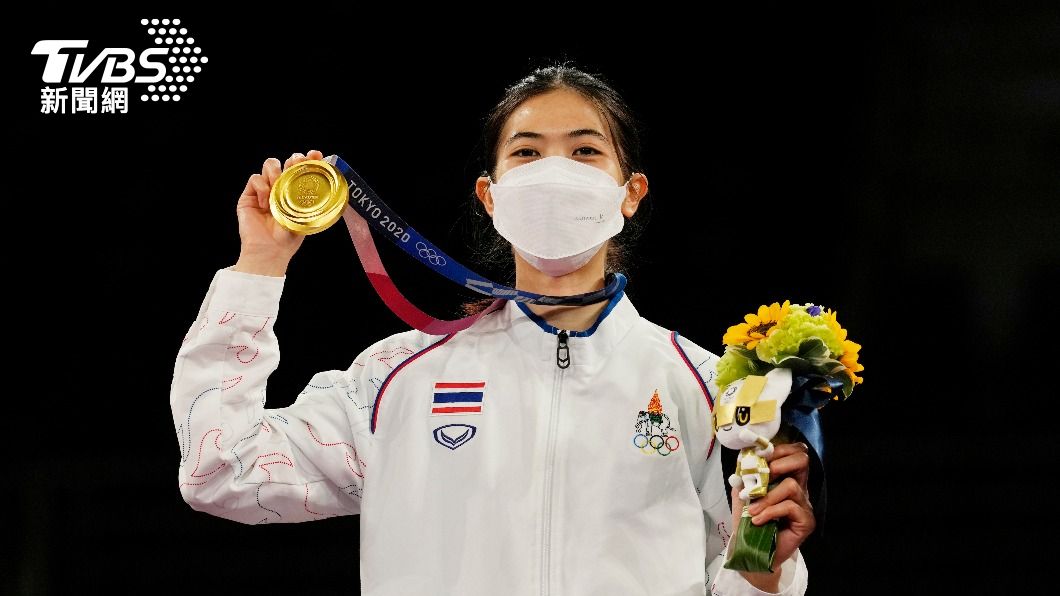 翁巴達那吉在東京奧運拿下49公斤級跆拳道金牌。（圖／達志影像美聯社）