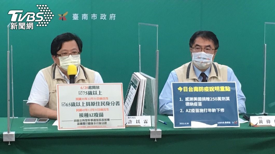 台南市長黃偉哲（右）與衛生局長許以霖（左）。（圖／中央社資料照）