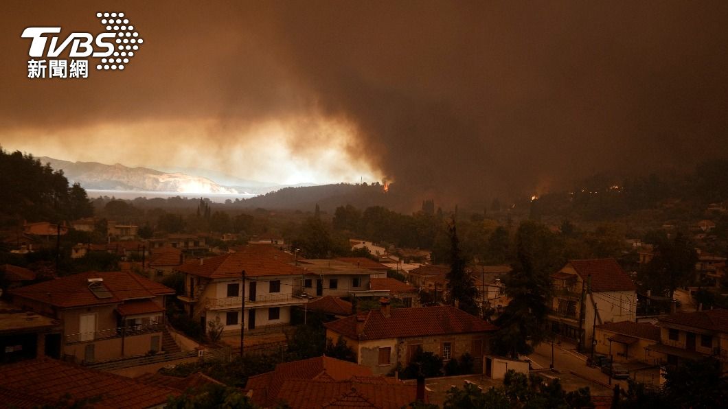希臘野火延燒多日。（圖／達志影像美聯社）