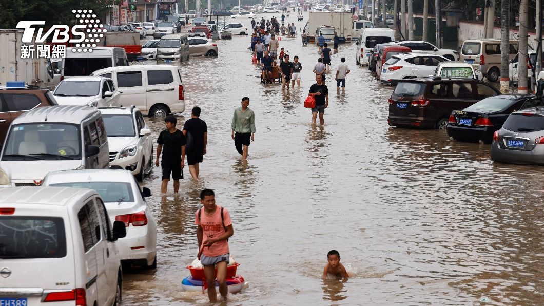 鄭州上月發生洪災。（圖／達志影像路透社）