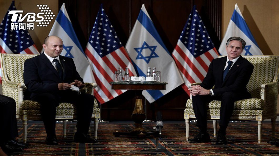 新任以色列總理班奈特會見美國國務卿布林肯。（圖／路透社