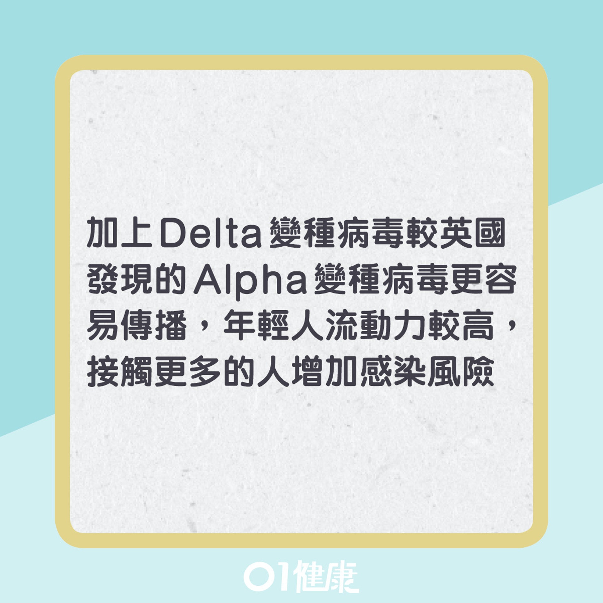 年輕人較容易感染Delta變種病毒。(圖/翻攝自香港01)