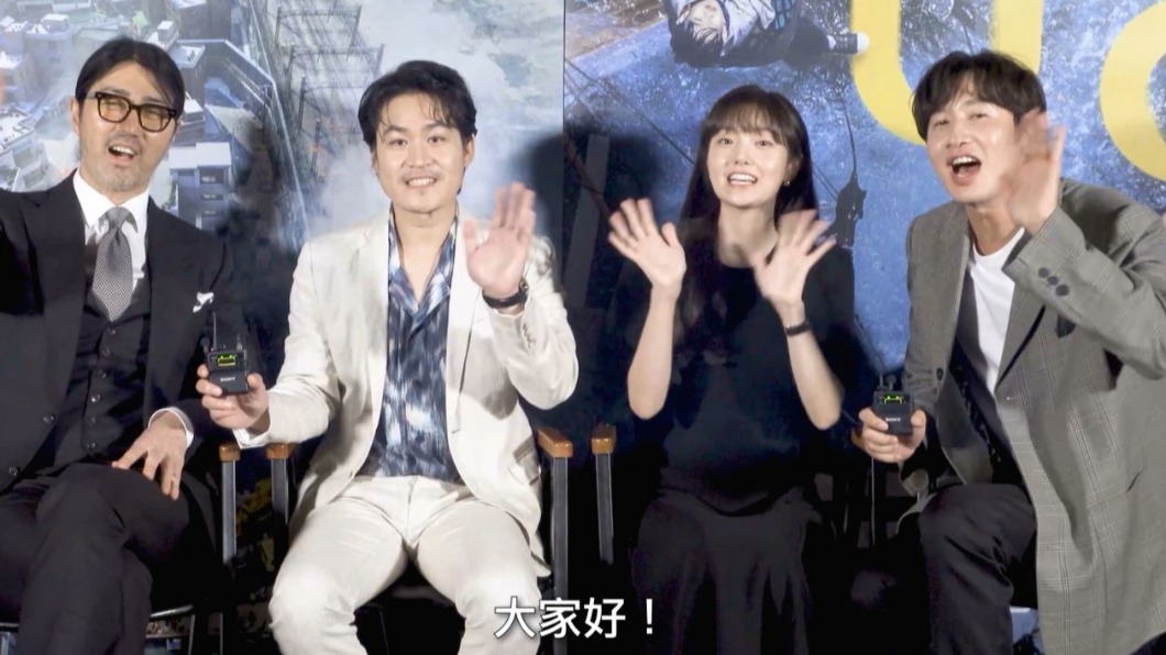車勝元、李光洙等演員為《天坑》拍攝宣傳片。（圖／車庫娛樂提供）
