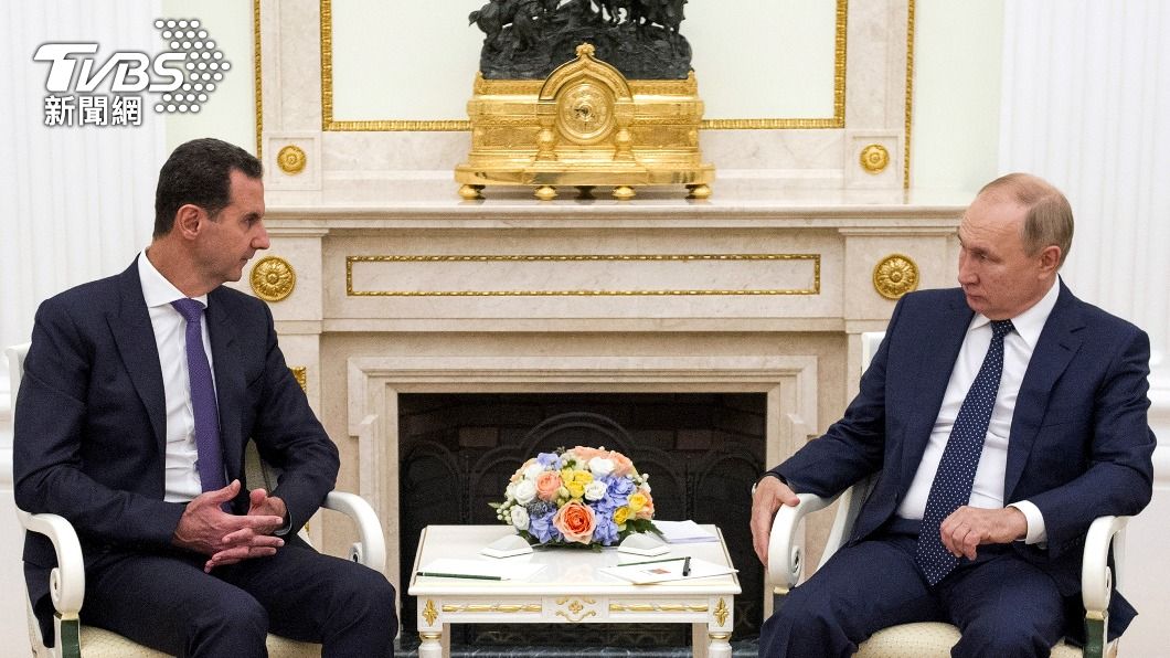 俄總統普欽與敘利亞總統阿塞德會面。（圖／達志影像美聯社）