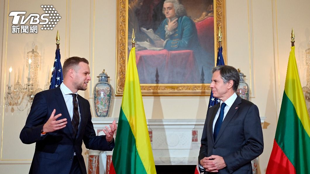 立陶宛外長會見美國務卿布林肯。（圖／達志影像美聯社）