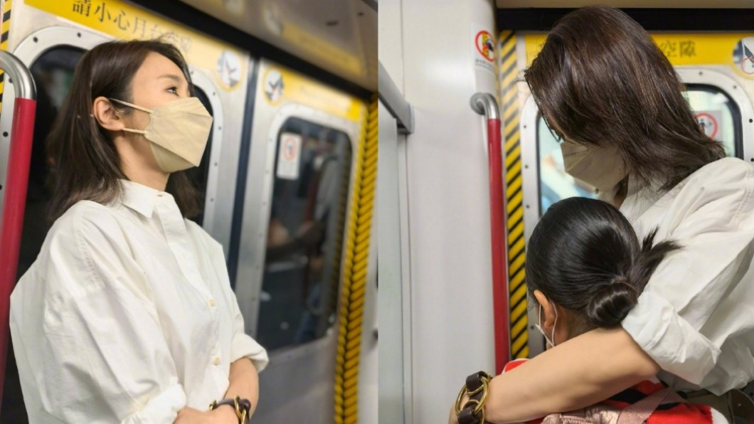 香港女星黎姿，帶女兒搭乘地鐵。（圖／翻攝自黎姿微博） 