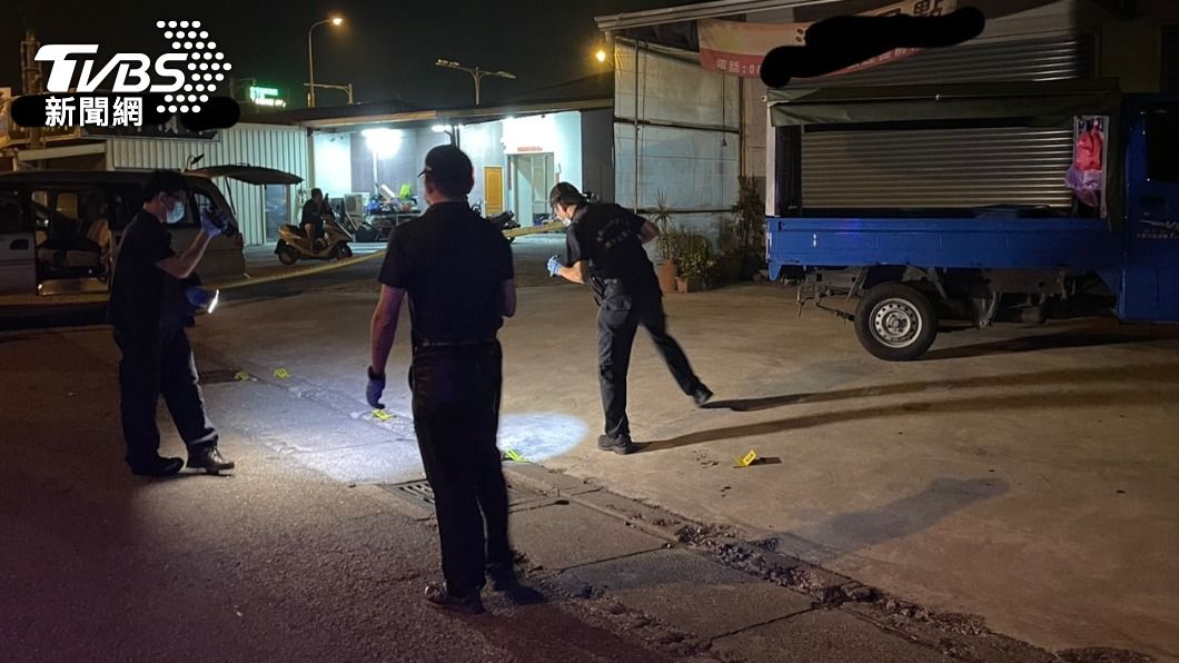 台南昨（29）日發生槍擊案，警方到場蒐證。（圖／TVBS） 