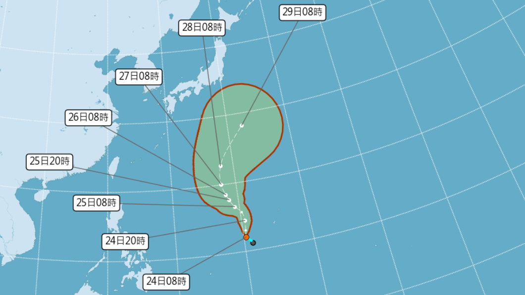 圖／中央氣象局 快訊／颱風「瑪瑙」估今晚生成！　北北基宜大雨特報