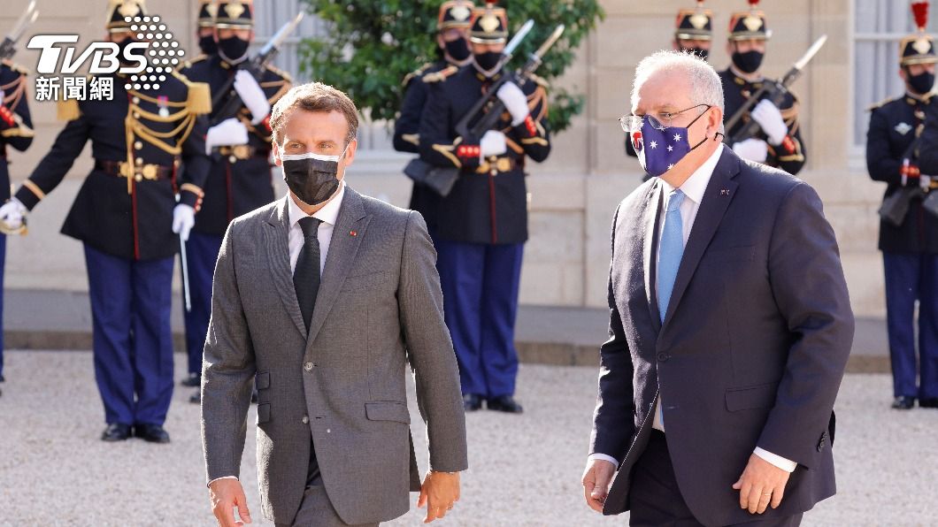 圖為今年6月澳洲總理莫里森赴法國與馬克洪會面。（圖／達志影像路透社）