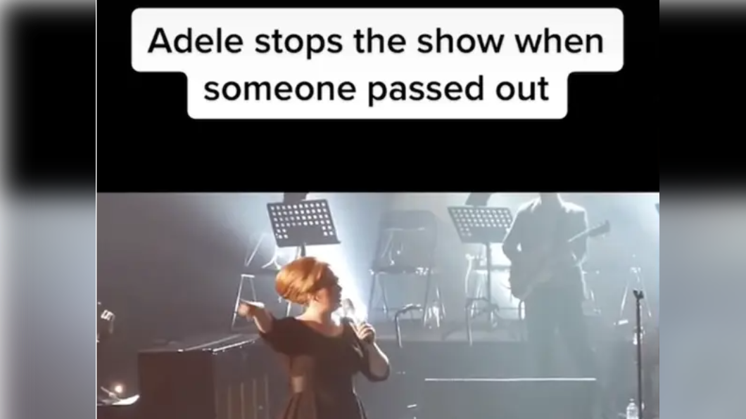 2011年歌手愛黛兒(Adele)在演唱會上發現有歌迷暈倒，馬上暫停表演。（圖／翻攝Tiktok@shane.dermott） 美演唱會踩踏悲劇可避免！看看愛黛兒怎麼做