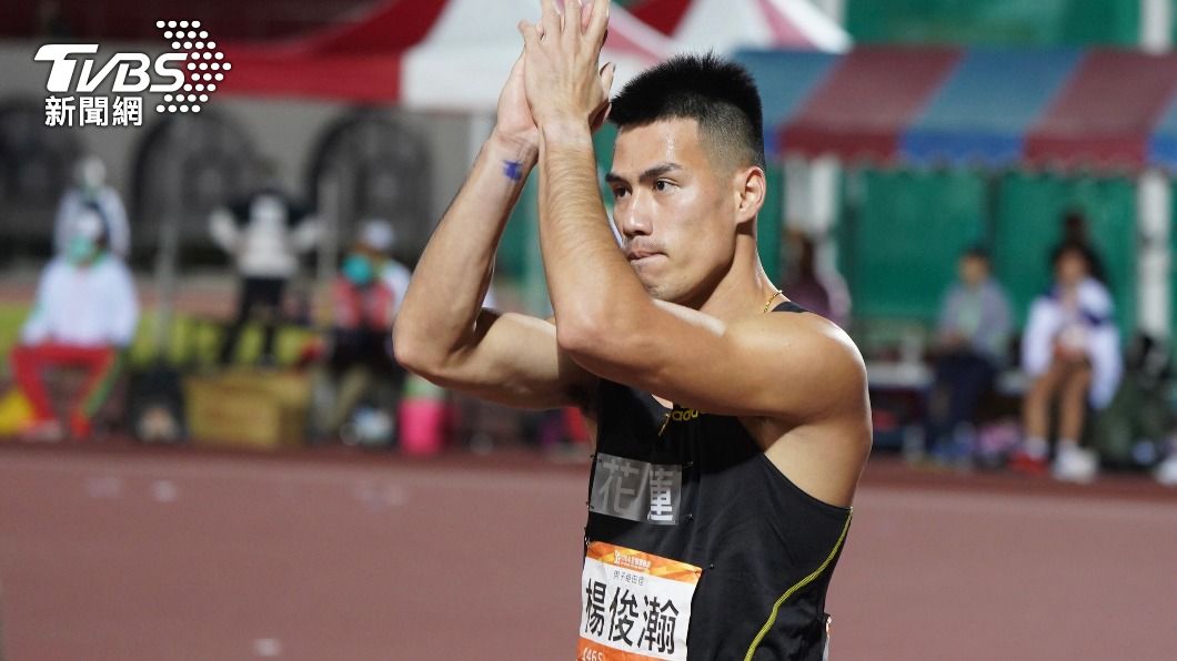 楊俊瀚在10月全運會男子100公尺奪得金牌。（圖／中央社）