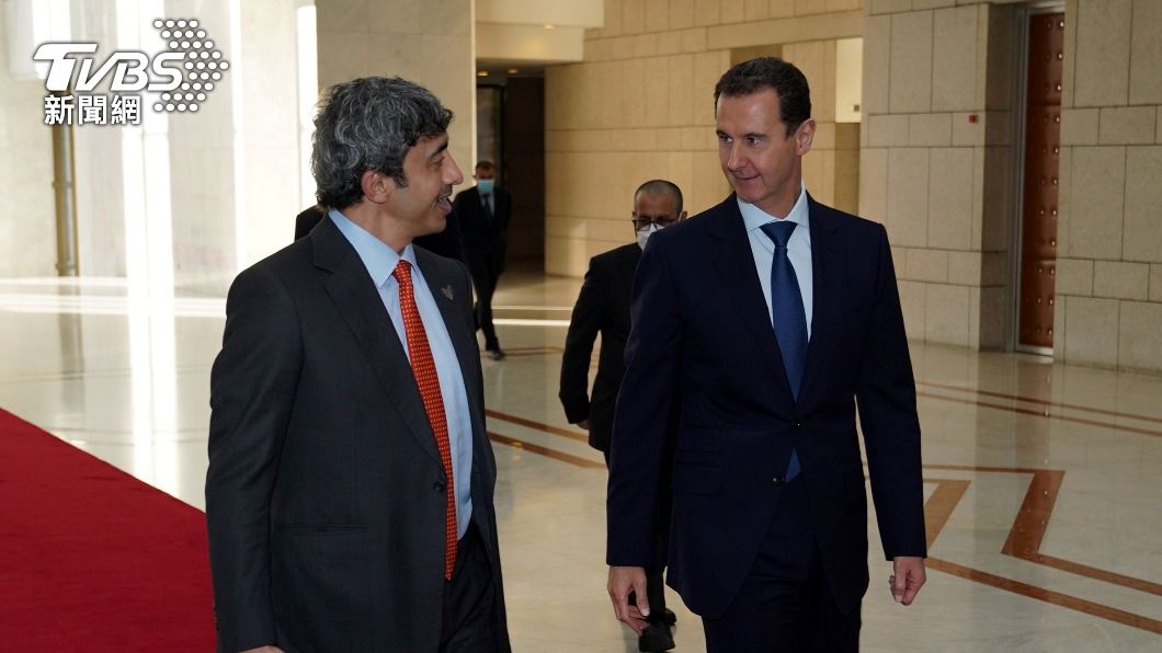 阿聯外長阿布杜拉與敘利亞總統阿塞德會面。（圖／達志影像路透社）