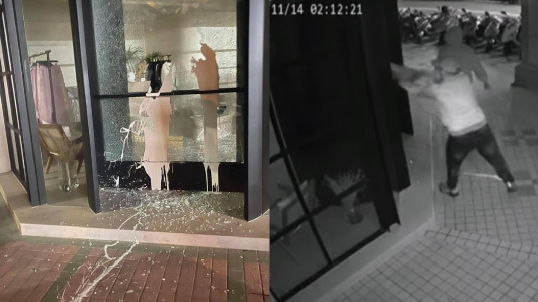 台中南屯區服飾店遭砸。（合成圖／翻攝自當事人IG）