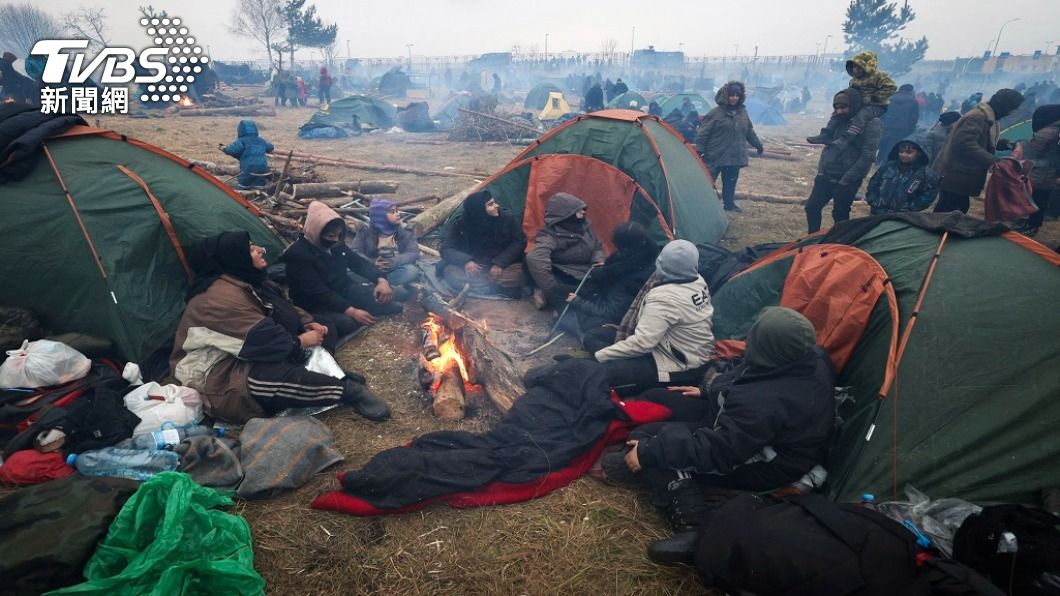 白俄羅斯邊境的難民。(圖/AP)
