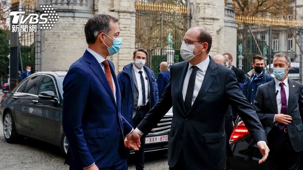 法國總理與比利時總理會面。（圖／達志影像美聯社）