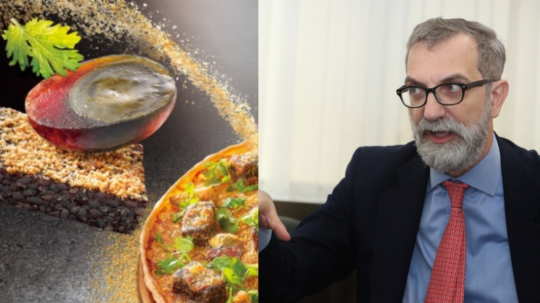 紀大為表示，義大利美食成功的原因之一，就是兼顧傳統及創新。（合成圖／翻攝自必勝客 Pizza Hut Taiwan臉書、中央社資料照）